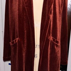 Skies Are Blue Velvet Copper/Brown Blazer